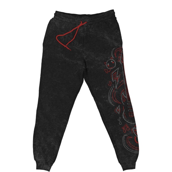 Black Joggers with Red Accents - Picture 1 of 7